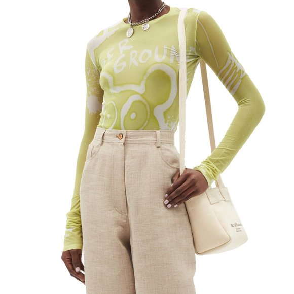 Acne Studios yellow graffiti print long sleeve top - Picture 3 of 10